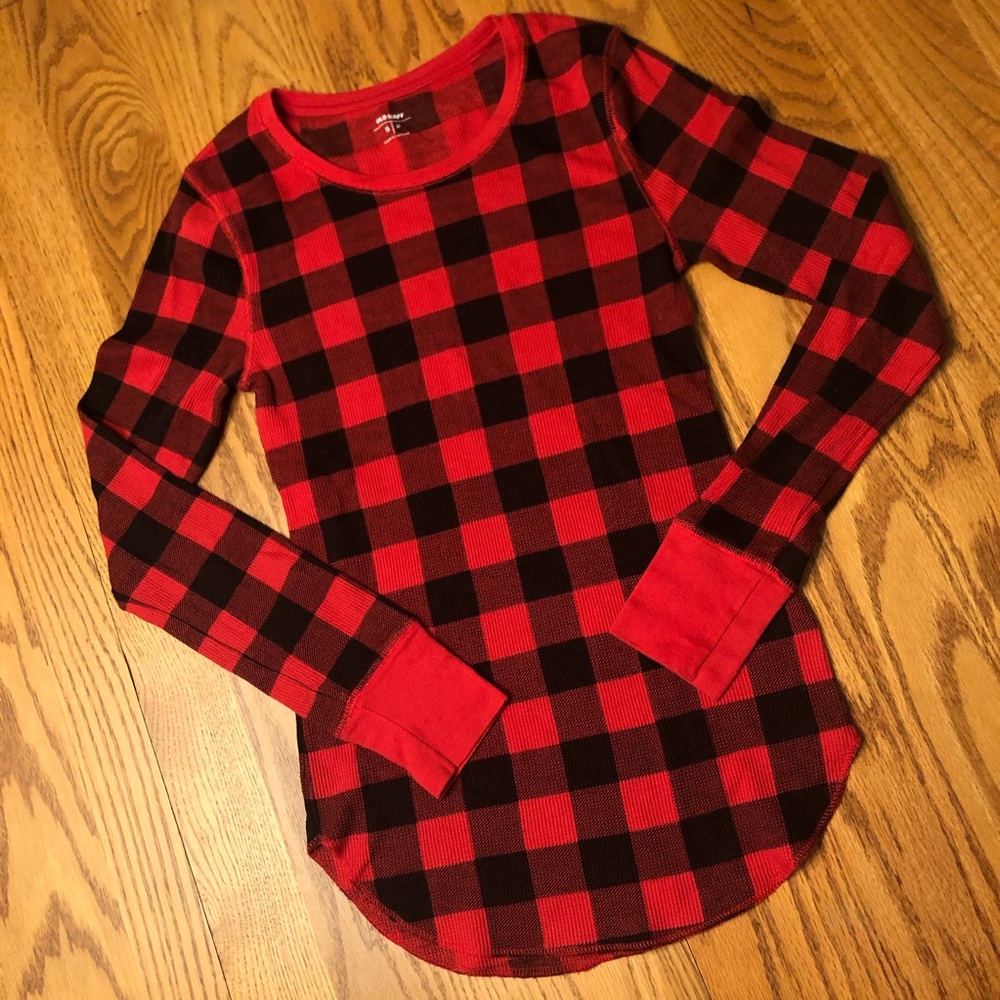 Old Navy Buffalo Check Jingle Jammie Pajama Top